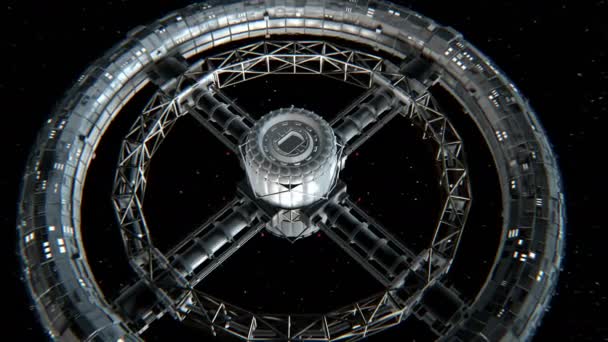 Estação espacial circular — Vídeo de Stock