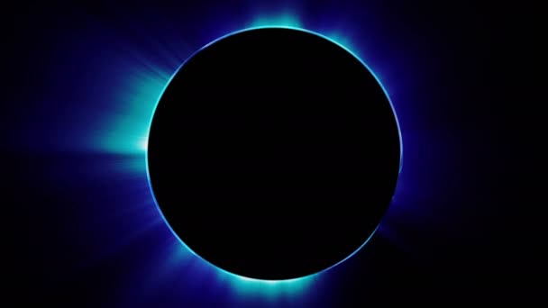 Schöne Animation Einer Abstrakten Blauen Sonnenfinsternis Nahtlose Schleife Bewegungs Grafik — Stockvideo