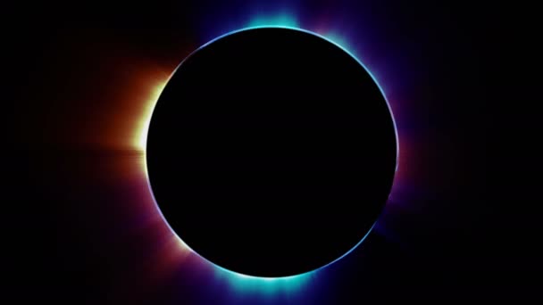 美丽的 动画抽象多彩多姿的日食 无缝回路运动图形背景 — 图库视频影像