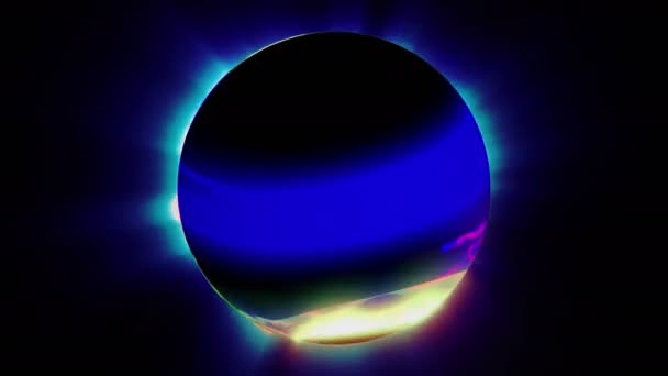 Абстрактный мяч Мотли на чёрном — стоковое видео