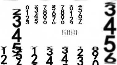 Beyaz üzerine siyah sayılar