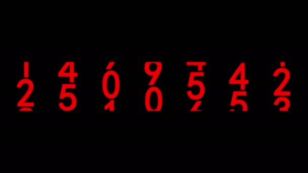 Red numerals animated — Stock Video