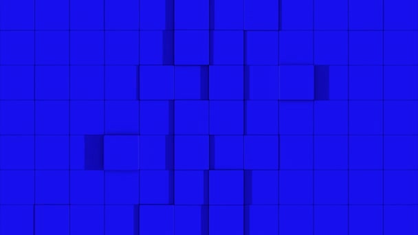 Parete blu di cubi dividere — Video Stock