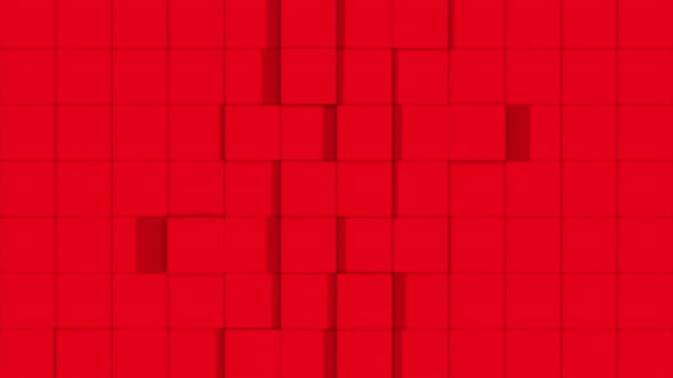 Червоні стіни кубів ділять — стокове відео