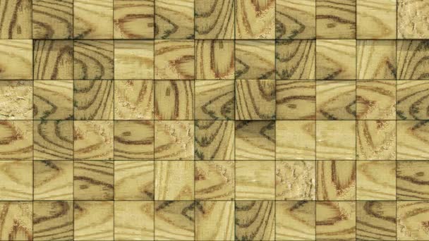Trä vägg av kuber faller isär — Stockvideo