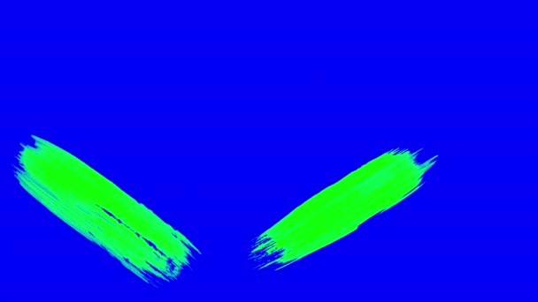 Grön kaotiska måla penseldrag fylla skärmen — Stockvideo