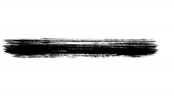 Set van 21 geanimeerde zwarte verf penseelstreken — Stockvideo