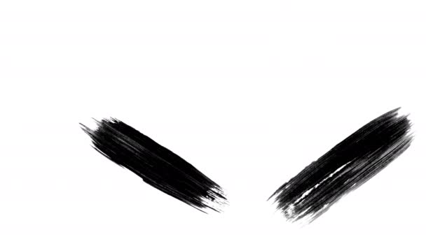 검은 색 혼란 페인트 브러시 스트로크가 화면을 채웁니다. — 비디오