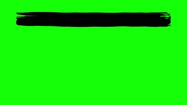 Animazione di pennellate a zig zag dipinte a mano nere su verde — Video Stock