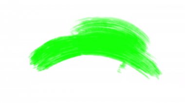 Beş Cg animasyonlu yeşil boya fırça darbeleri seti