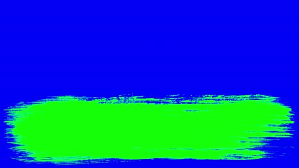 파란색에 페인트 브러시의 녹색 스트로크 — 비디오