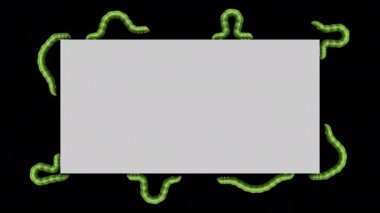 Tırtıllar gri dikdörtgen üzerinde, döngü 3d animasyon