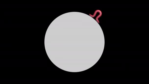 Červ na šedém kruhu, opakování 3D animace — Stock video