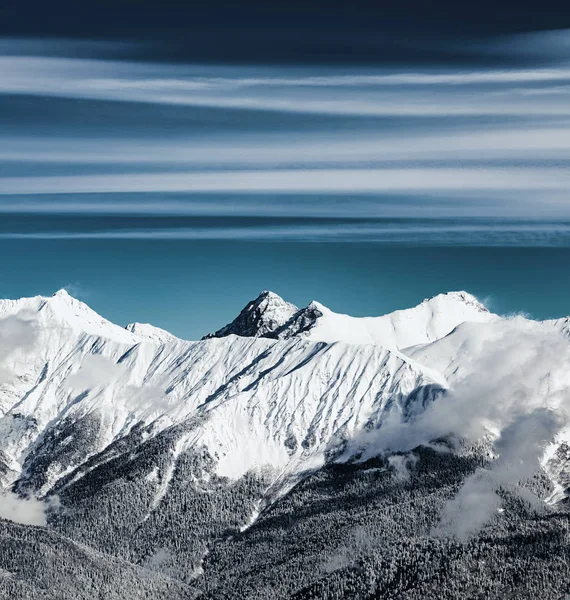 Vista Cerca Desde Pico Rosa Las Montañas Del Cáucaso Krasnaya — Foto de Stock