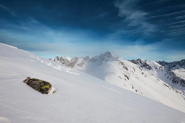 Χειμερινό Τοπίο Βουνά Τάτρα Που Ελήφθησαν Κατά Την Λίμνη Morskie — Φωτογραφία Αρχείου