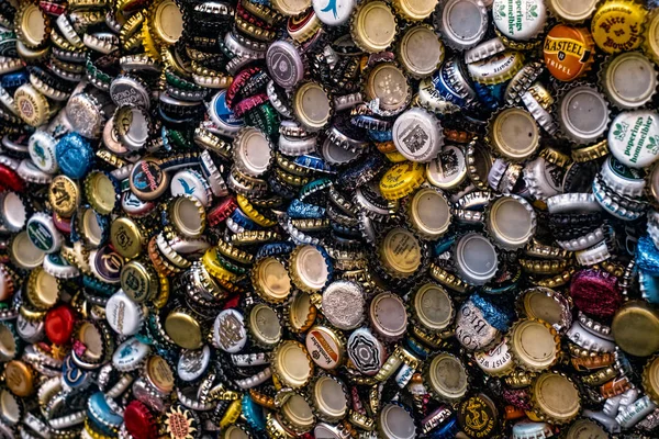 collection of beer bottle caps