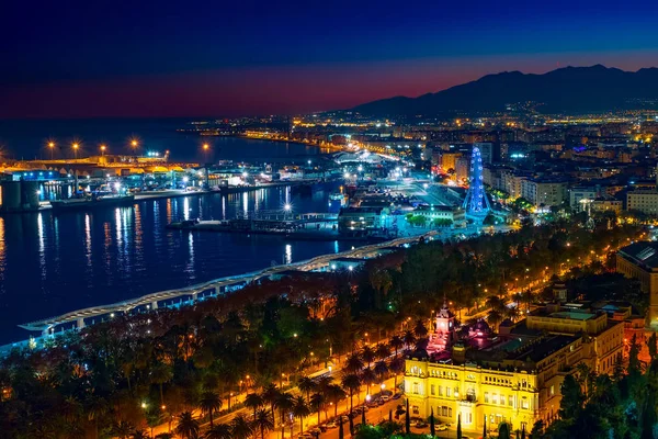 Vida Nocturna Málaga Ciudad Andalucia — Foto de Stock