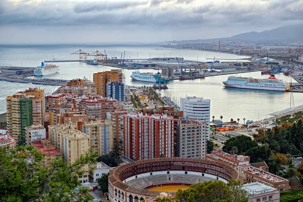 Panoramatickým Výhledem Město Malaga — Stock fotografie