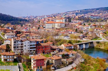 Veliko Tarnovo, Veliko Tarnovo Belediyesi, Bulgaristan. Eski Şehir Manzaralı.