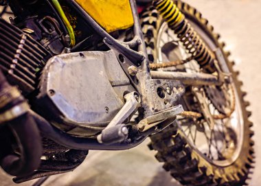 Vintage motocross motor, görünümü Kapat
