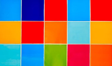 duvarına Renkli döşemeler