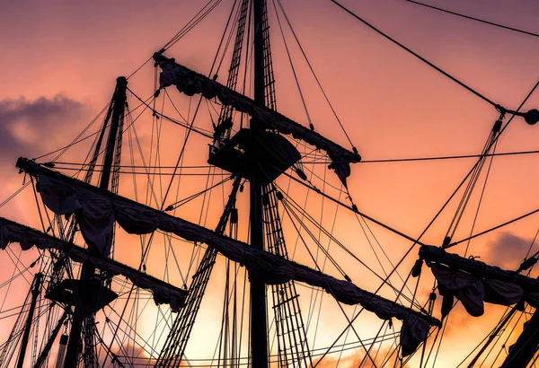 Mast Sailing Sunset — 스톡 사진