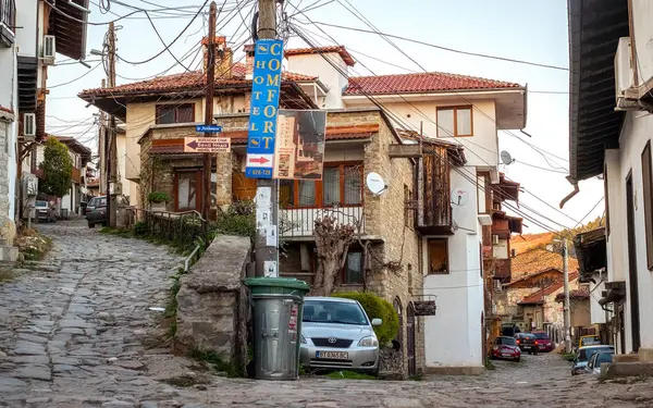 Veliko Tarnovo City Bulgária Március 2017 Családi Házak Panziók Régi — Stock Fotó