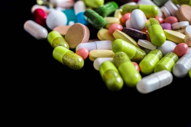 İlaç tabletler, kapsüller, tedavi ilaçları ve ilaç bla