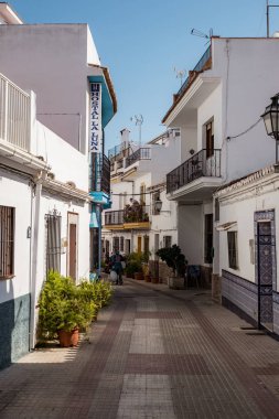 Marbella tipik eski şehir sokak, Costa del Sol, Endülüs, S