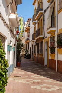 Marbella tipik eski şehir sokak, Costa del Sol, Endülüs, S