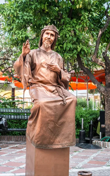 Estátua humana de um Jesus — Fotografia de Stock