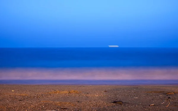 Paisagem marinha exposição prolongada do mar Mediterrâneo — Fotografia de Stock