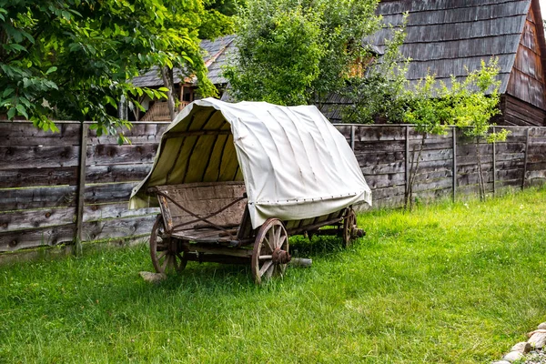 Village roumain typique avec de vieilles maisons de paysans — Photo