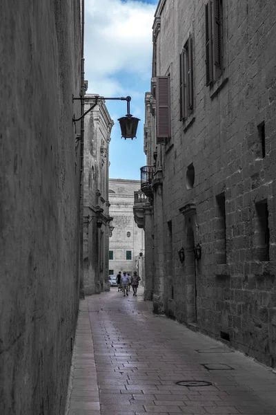 Mdina 'dan sokak sahnesi, Malta-sessiz şehir — Stok fotoğraf