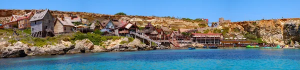 Panorama of Popeye Village in the sunny day, Malta — Stock Photo, Image