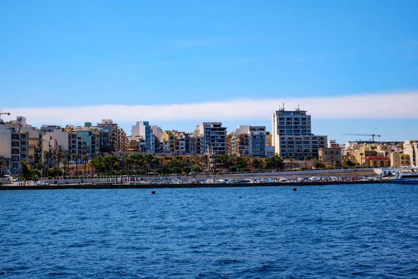 Sliema Malta Juli 2019 Blick Von Kreuzfahrtschiff Auf Die Ostküste — Stockfoto