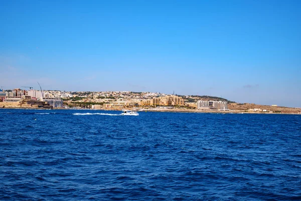 Sliema Malta Lipca 2019 Wschodnie Wybrzeże Malty Widok Statku Wycieczkowego — Zdjęcie stockowe