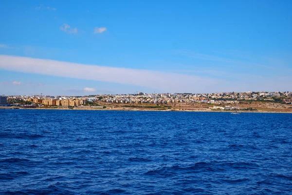 Sliema Malta Lipca 2019 Wschodnie Wybrzeże Malty Widok Statku Wycieczkowego — Zdjęcie stockowe