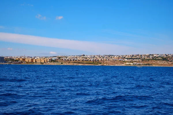 Sliema Malta Luglio 2019 Costa Orientale Malta Vista Dalla Nave — Foto Stock