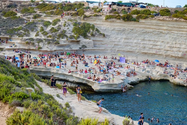 Peters Pool Panorama, Marsaxlokk, Málta — Stock Fotó