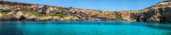 Panorama of Popeye Village in the sunny day, Malta — Stock Photo, Image