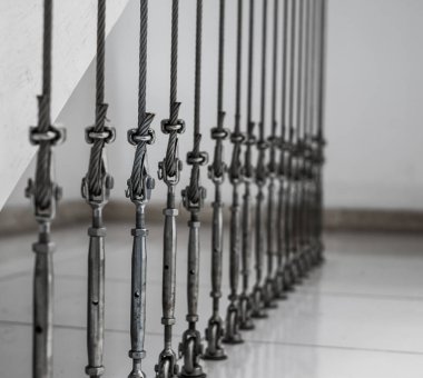 çelik ile kabloların metal turnbuckles sabitleme