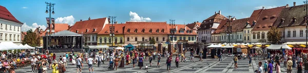 Panoramic view of the Big Square during Medieval Festival 2019 — Stock Photo, Image