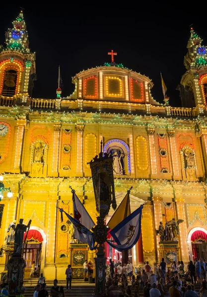 Msida Parish Church in night — 图库照片