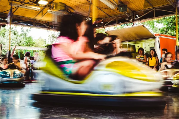 Fun adults and children attractions in the amusement park — Stock Photo, Image