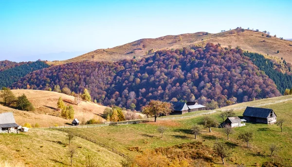 Kopce v podzimní sezóně, Fantanele vesnice, Sibiu kraj, Roman — Stock fotografie