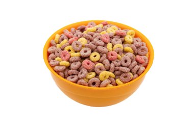 Parlak renkli kahvaltı gevreği kasede