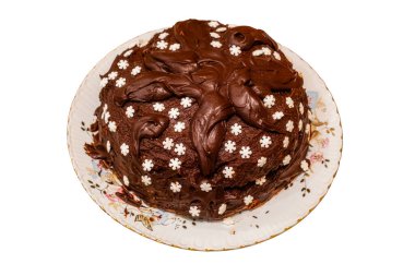 Tatlı boncuklu ev yapımı çikolatalı kek.