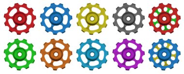 Renkli Dağ Bisikleti Arka Raylı Makara Tekerleği Koleksiyonu