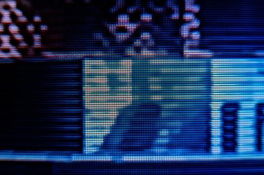 Arızalı kamera etkisi. Retro VHS arka planı. Eski video şablonu. Sinyal yok. Statik televizyon sesi, kötü televizyon sinyali.